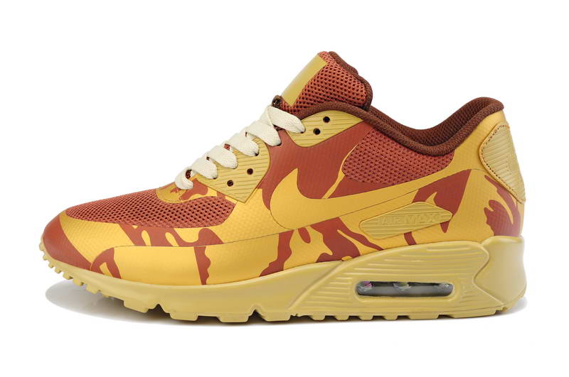 Nike Air Max 90 Chaussures Hommes bandes preenregistrees Jaune Rouge (5)